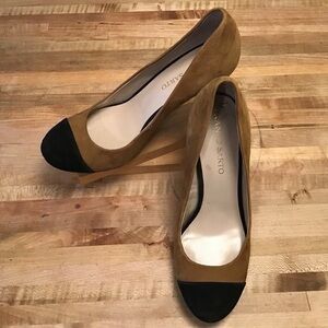 Franco Sarto Willa Pumps Spectator Brown & Black Suede 3.5” heels. Size 8 Medium